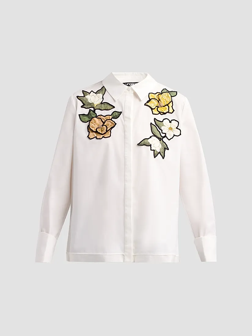 Ungaro Dylan Appliqué Button-Front Blouse
