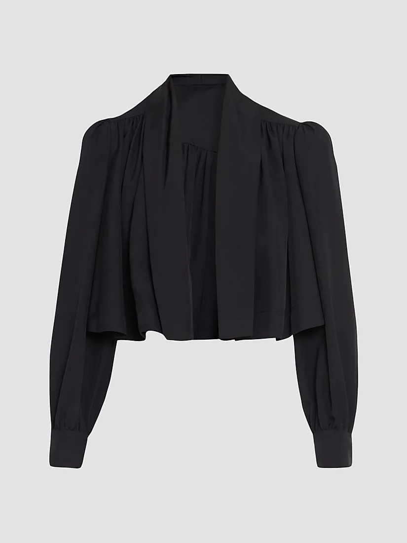 Chloé Open-Front Pleated Crop Blazer