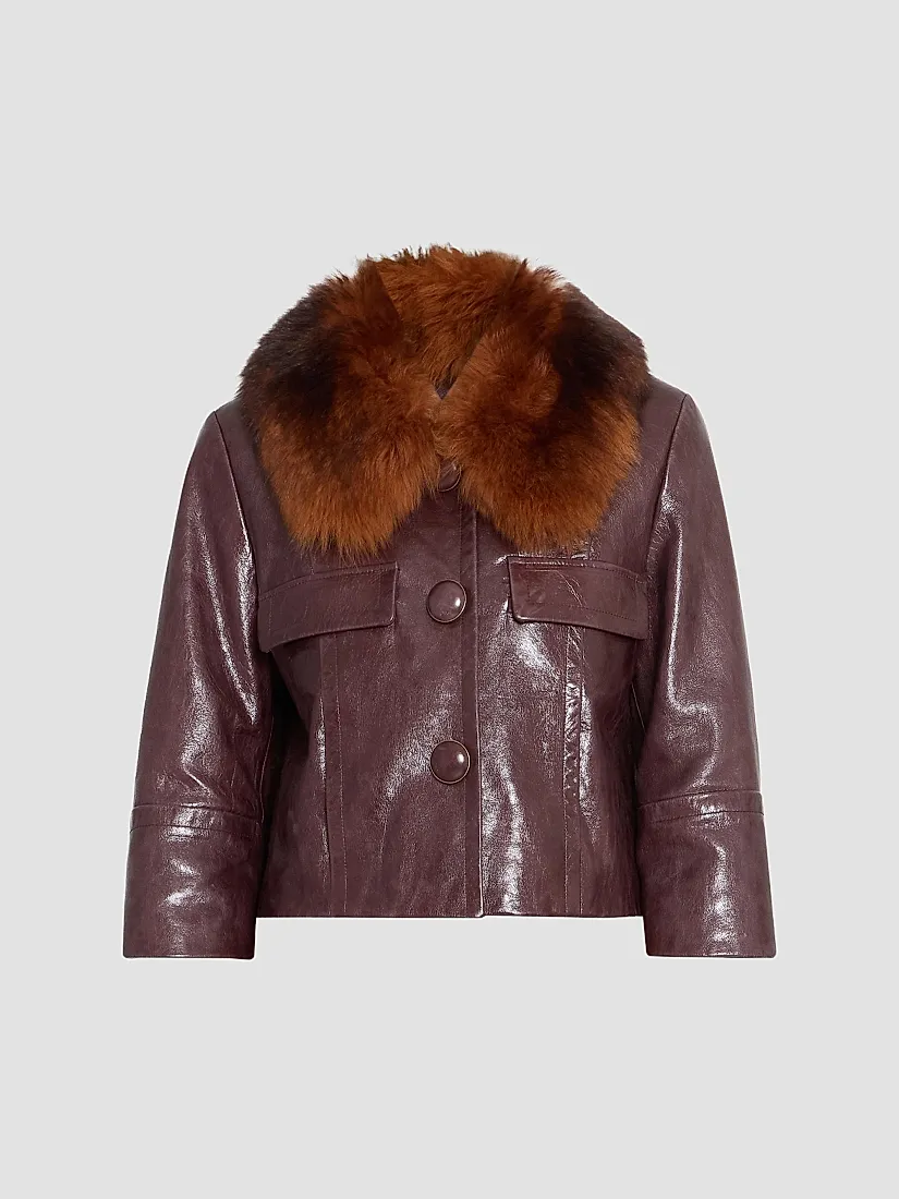 Chloé Shearling & Leather Bomber Jacket