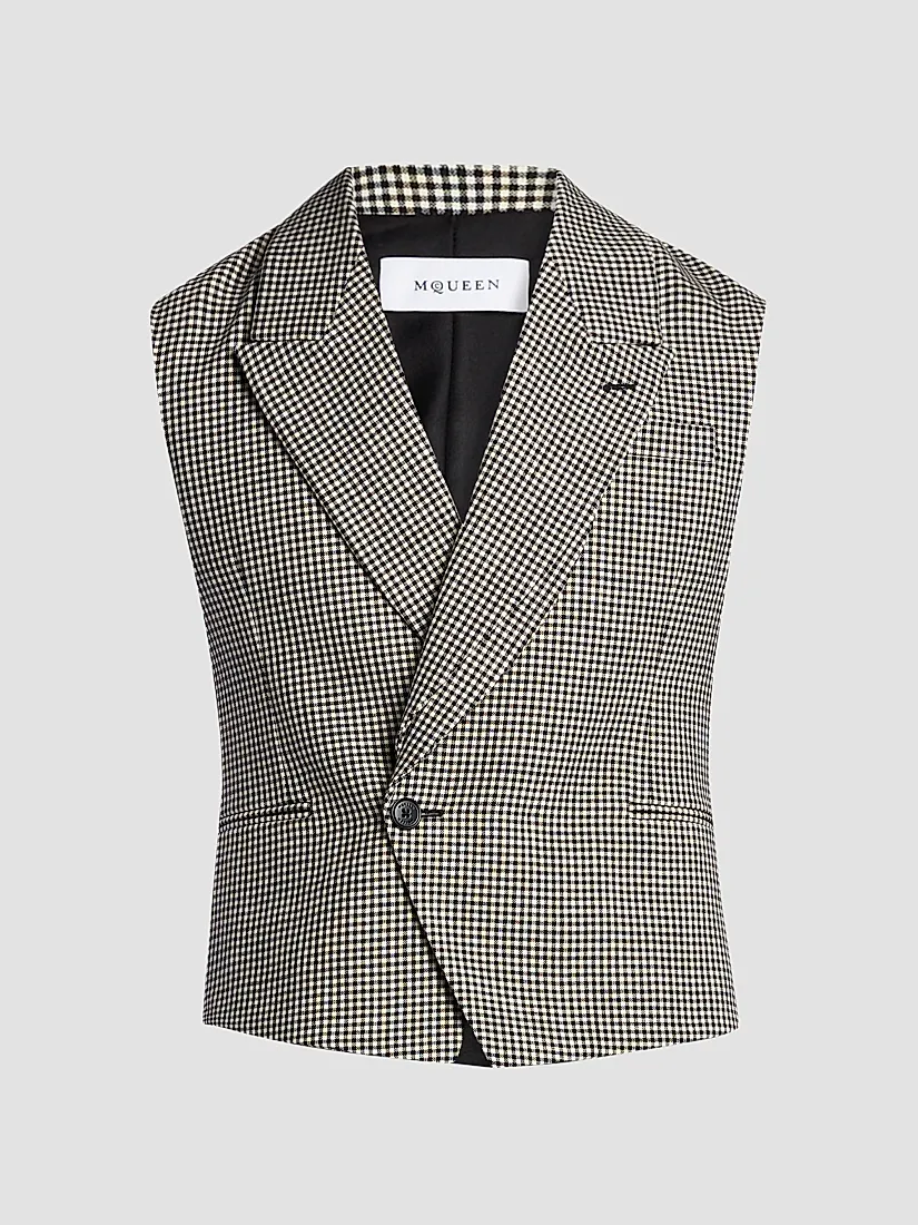 Mcqueen Gingham Wool Vest