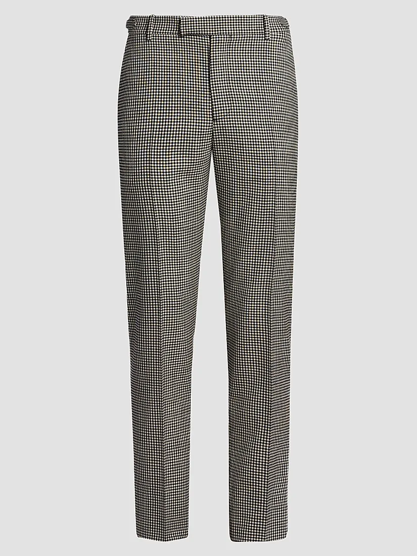 Mcqueen Gingham Wool Trousers