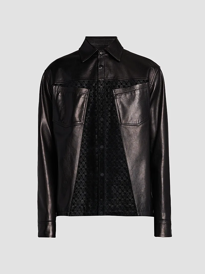Mcqueen Skull-Embossed Leather Jacket