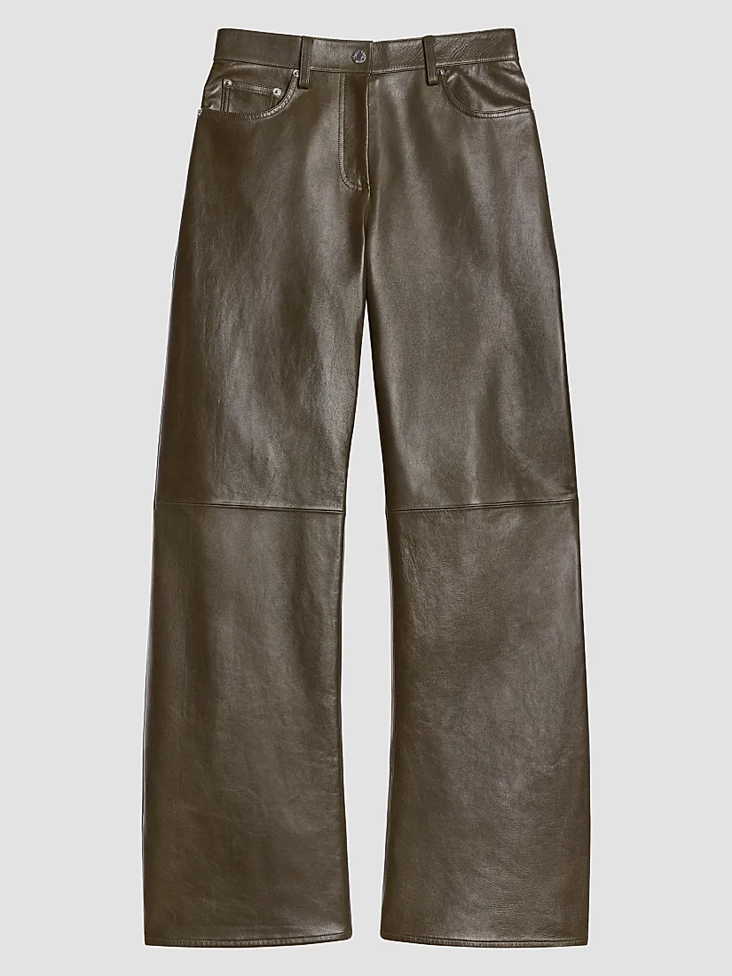 Helmut Lang Relaxed Leather Bootcut Pants