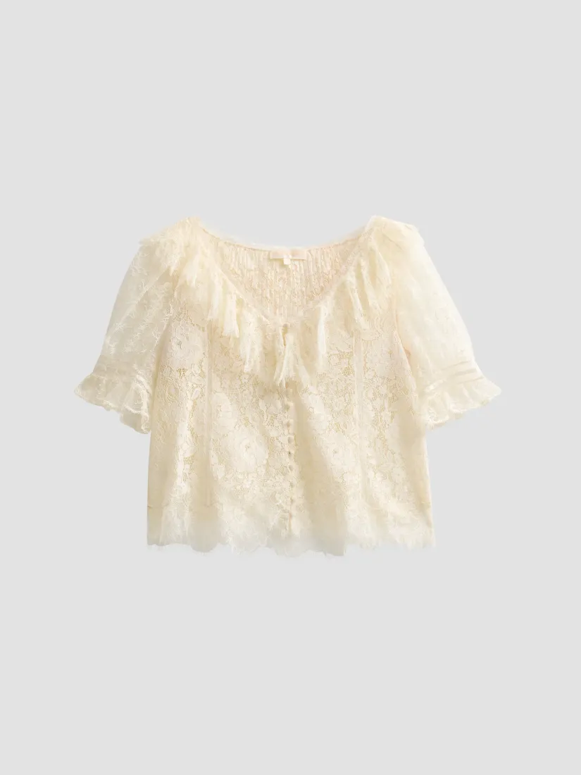 Loveshackfancy Kaylin Lace Top