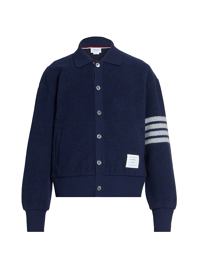 Thom Browne Wool Fleece Collared Jacket