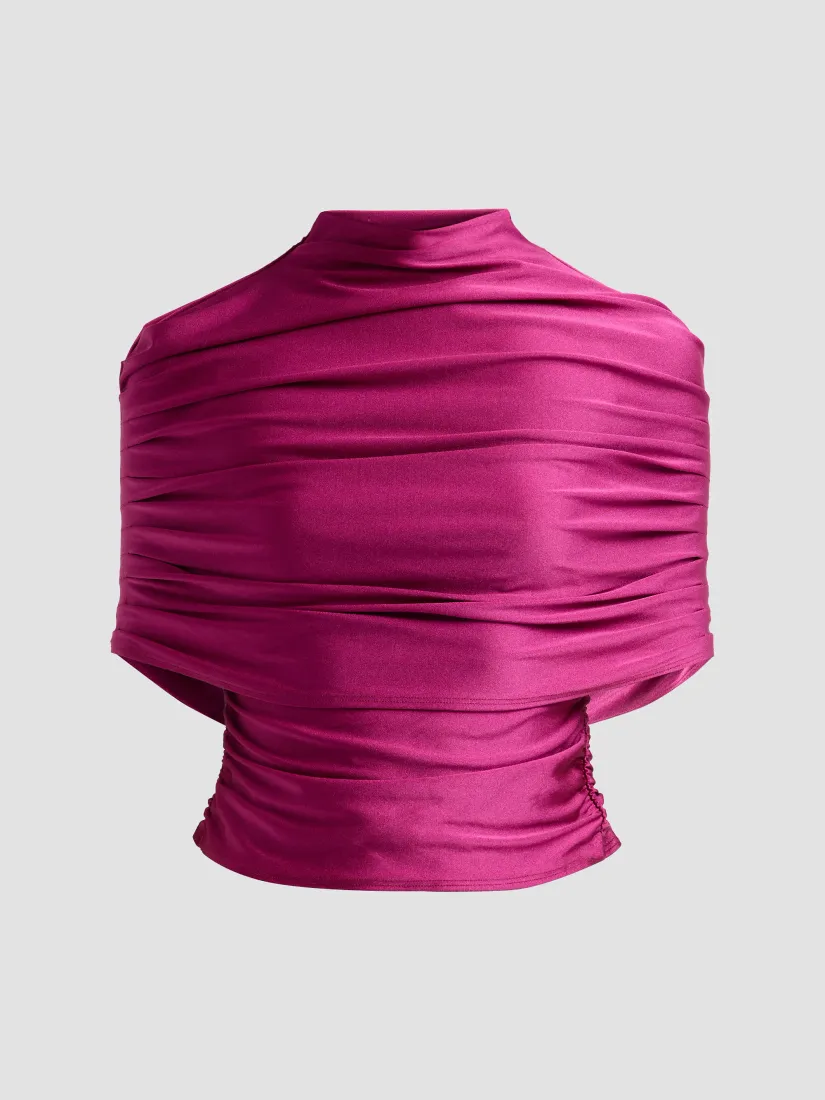Lapointe Pleated Foldover Blouse