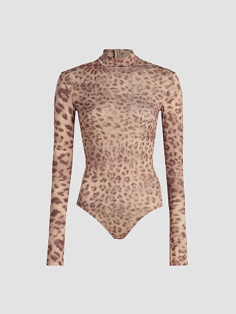Lapointe Leopard-Print Jersey Bodysuit