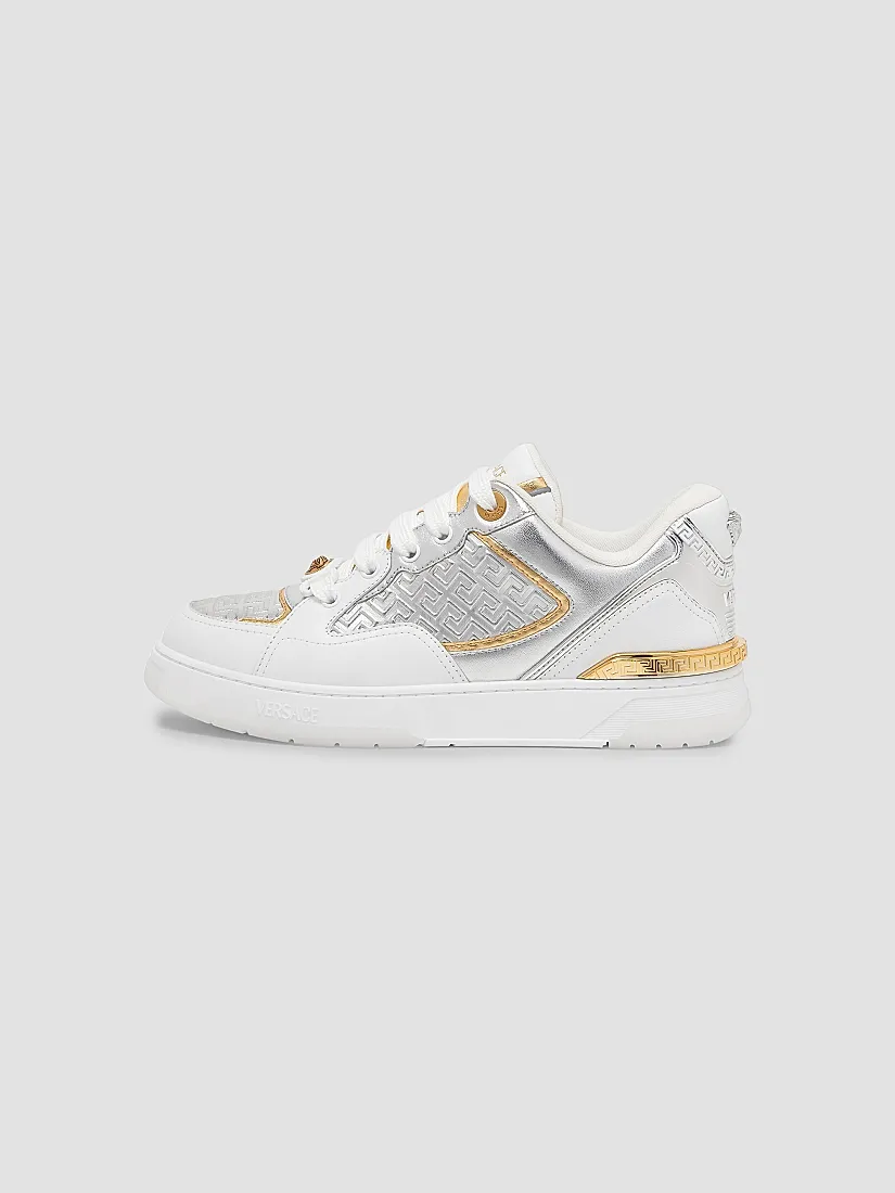 Versace Laminated Leather Sneakers