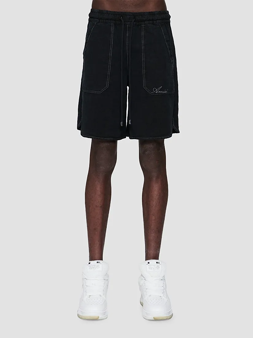 Amiri Script Linen-Blend Shorts