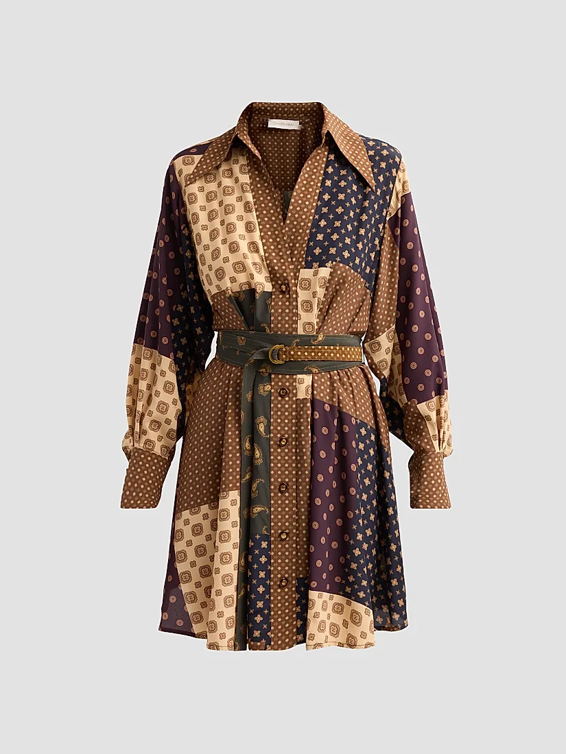 Zimmermann Patchwork Tuck Mini Dress