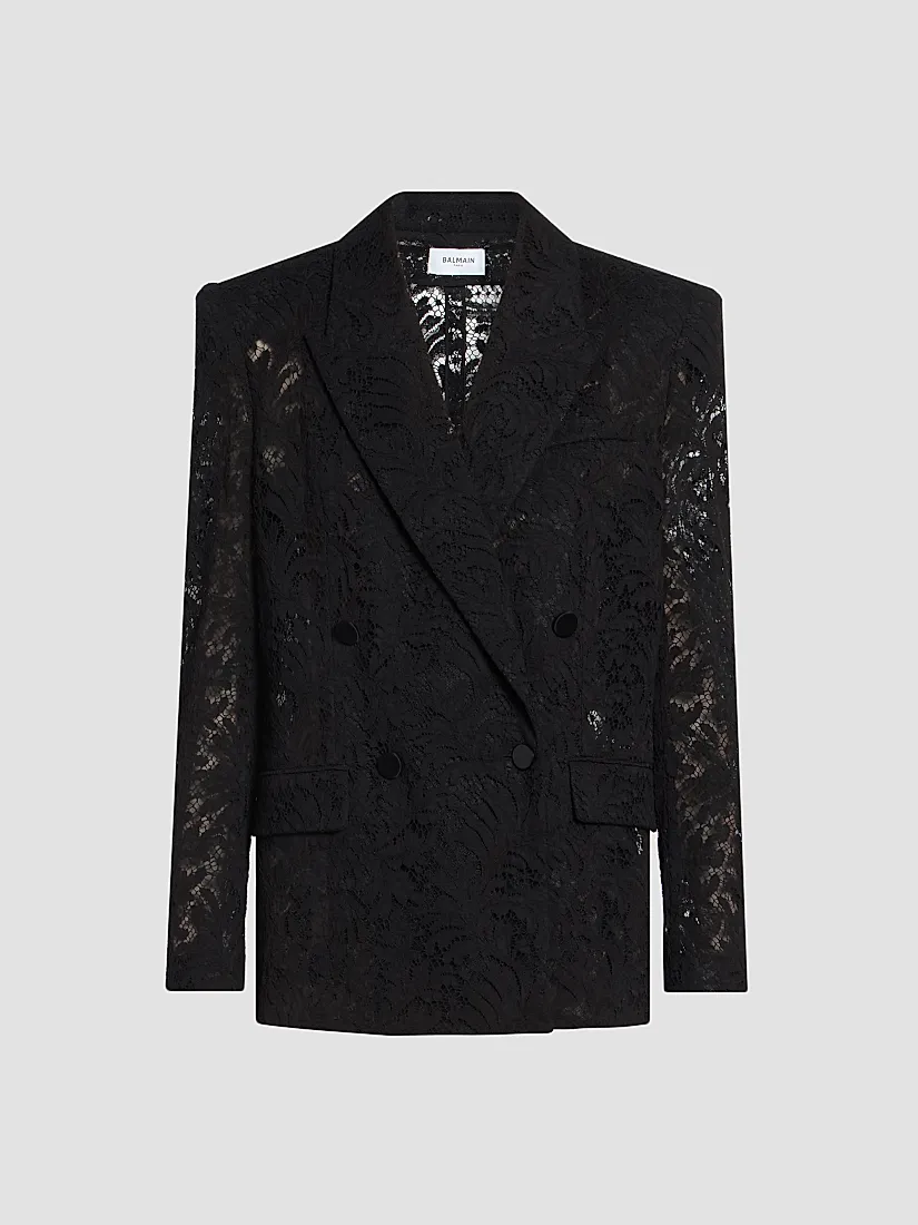 Balmain Lace Double-Breasted Jacket
