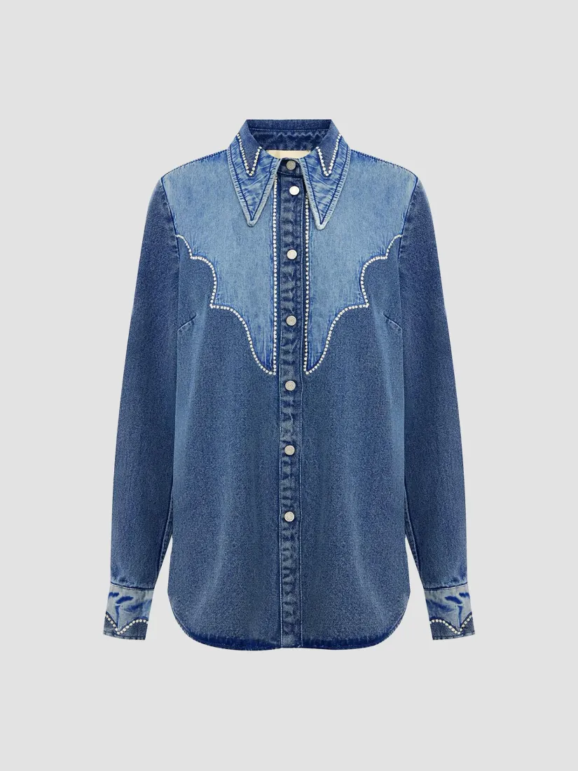 Alémais Jesse Patchwork Denim Shirt