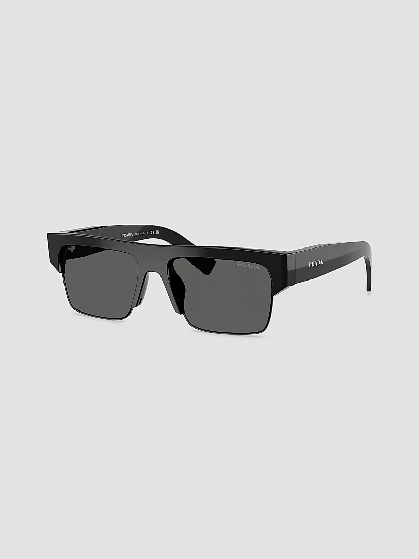 Prada 55MM Rectangular Sunglasses