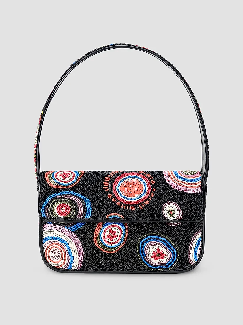 Staud Tommy Agate Beaded Shoulder Bag