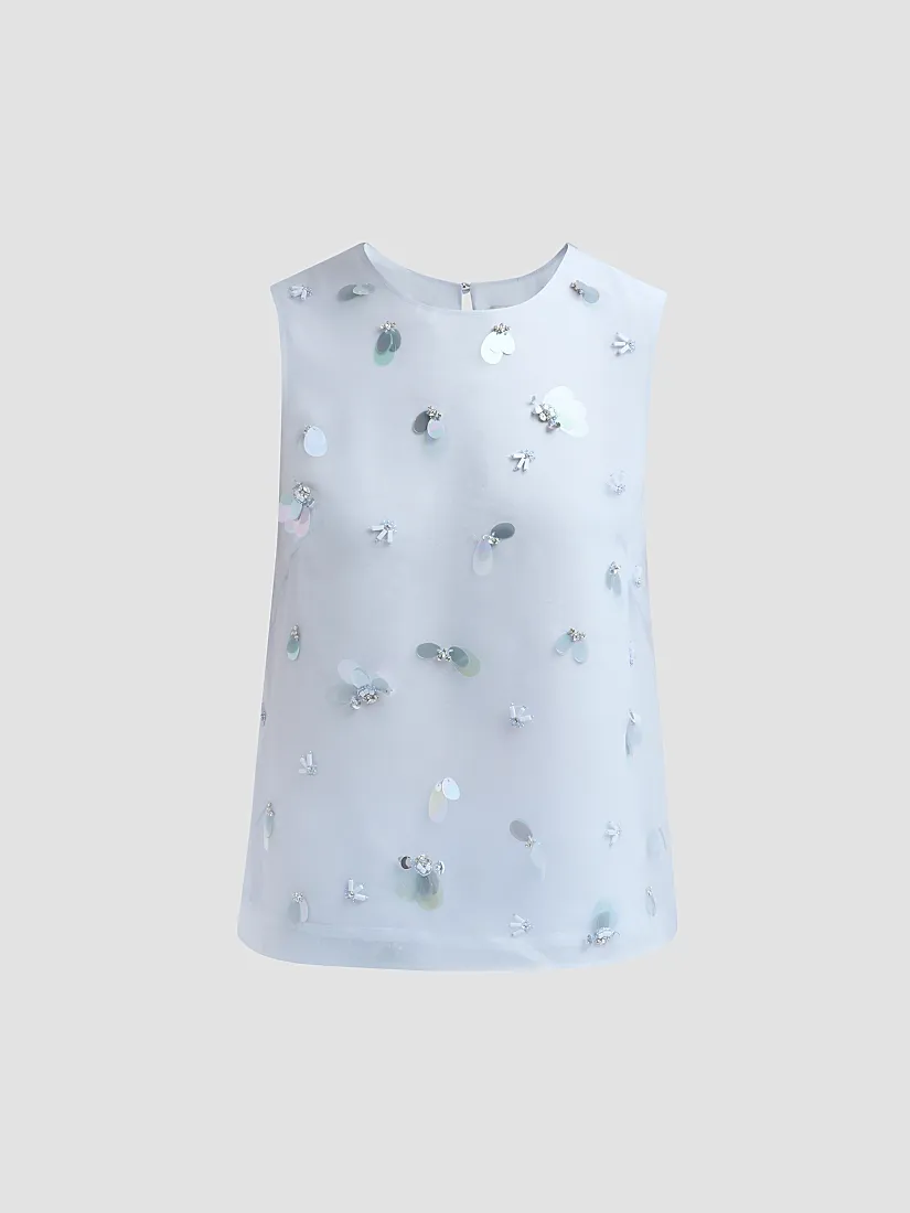 Simkhai Celia Embellished Silk Top