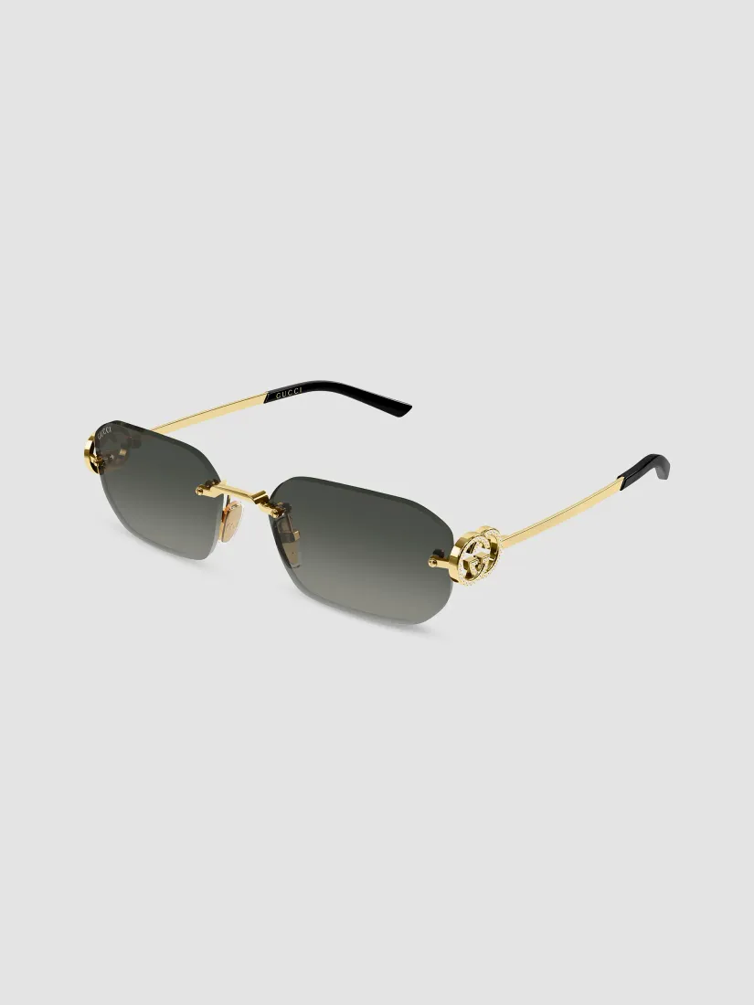 Gucci Interlocking G Gg2228S Rimless Rectangular Sunglasses