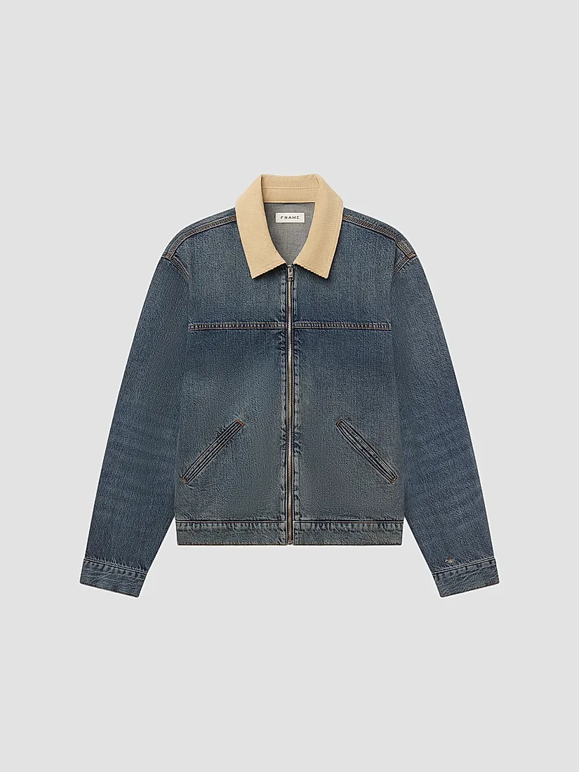 Frame Denim Zip-Front Trucker Jacket