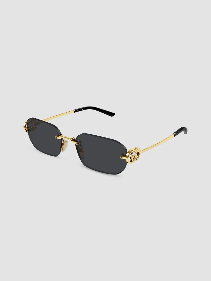 Gucci Interlocking G Stuck GG Evolution 57MM Rimless Rectangular Sunglasses