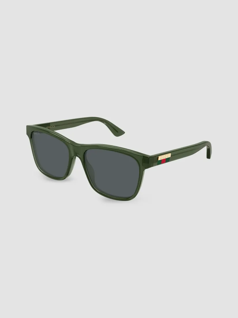 Gucci Web Stripe 57MM Rectangular Sunglasses