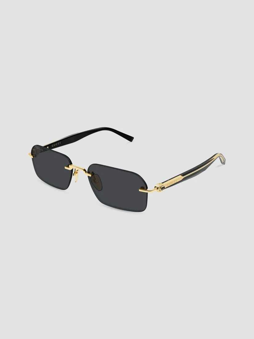 Gucci Interlocking G Rimless Rectangular Sunglasses