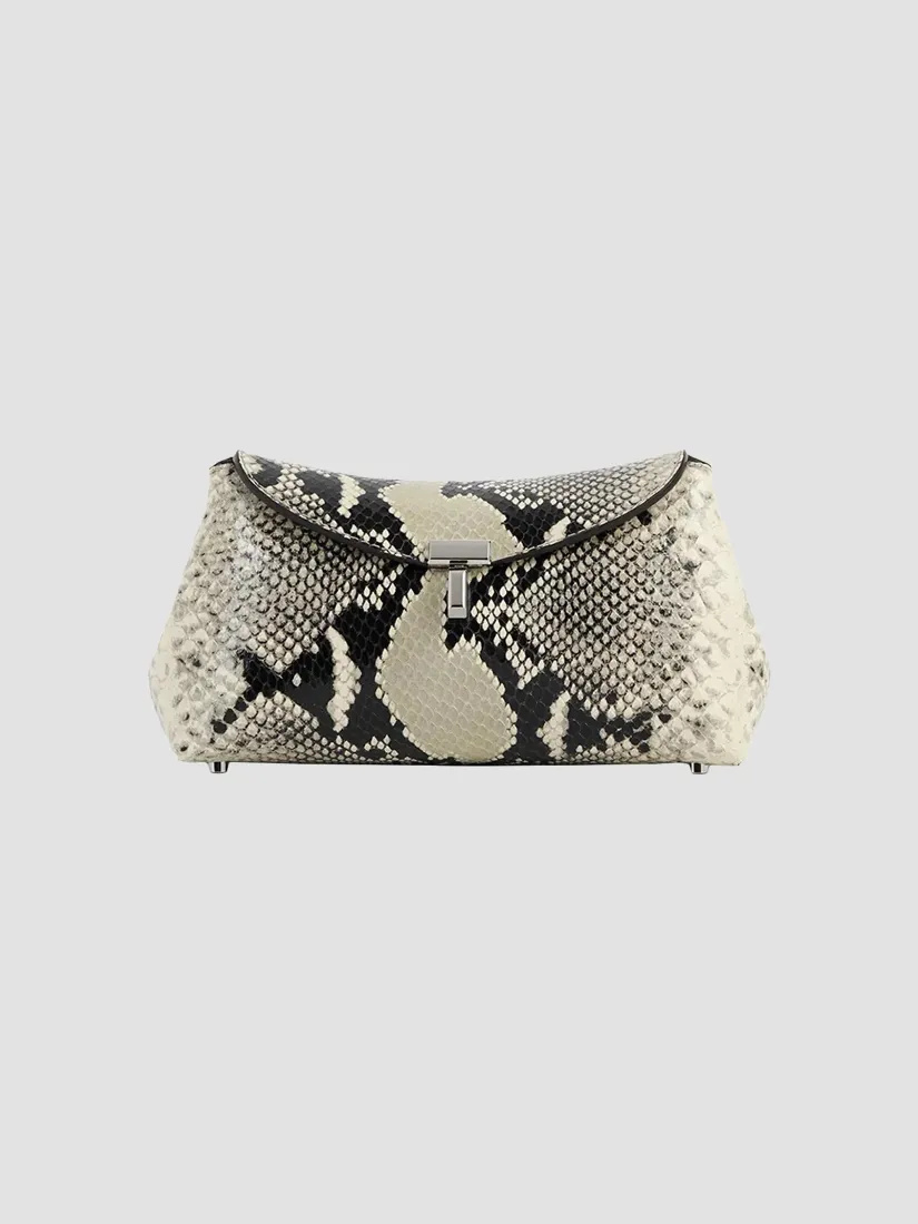 Toteme Mini T-Lock Python-Embossed Clutch