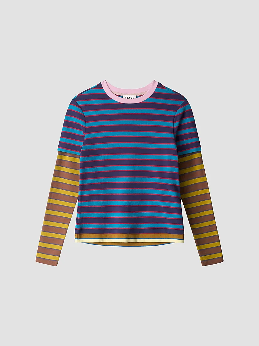 Staud Dillon Striped Layered Top