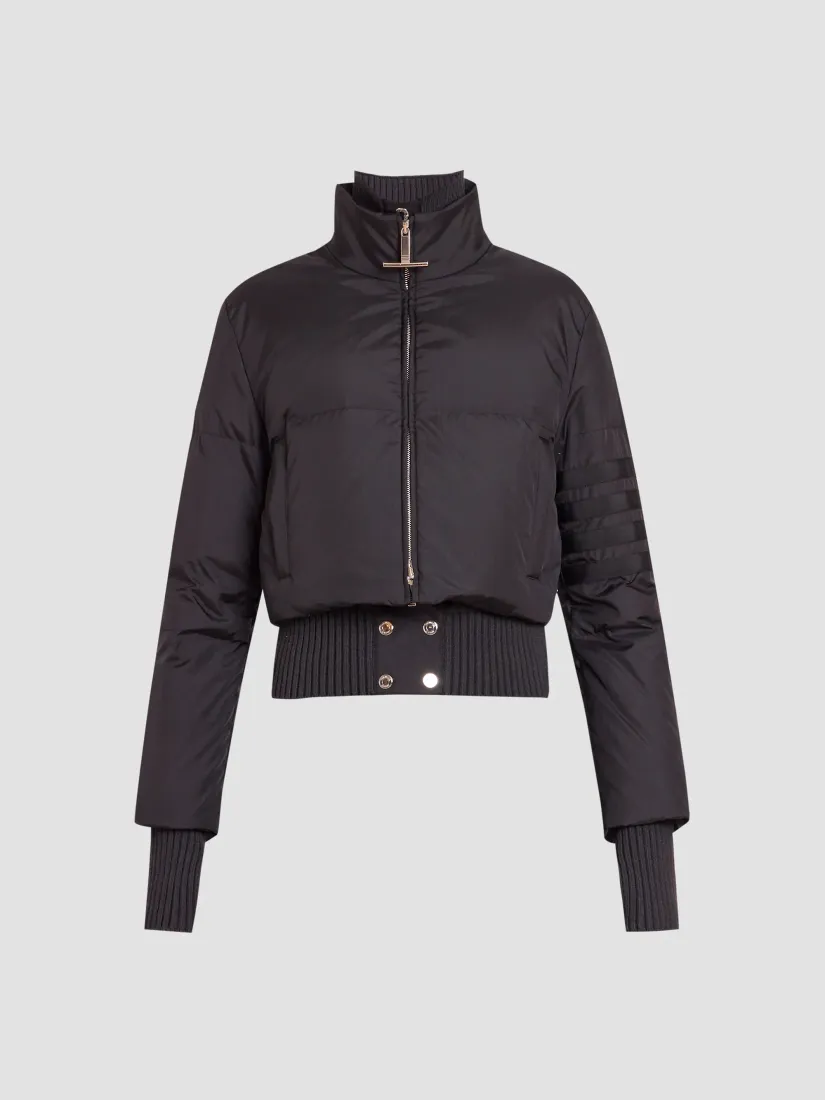 Thom Browne Ripstop Zip-Front Down Crop Jacket