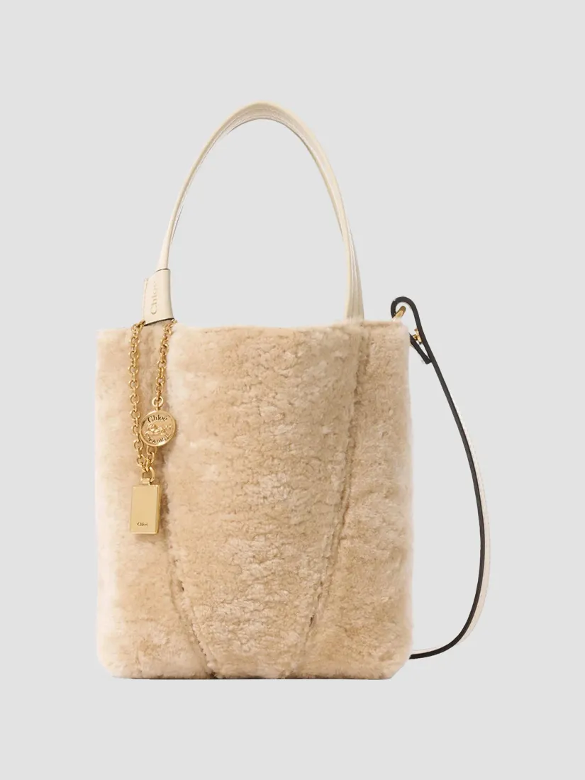 Chloé Spin Shearling Small Tote Bag