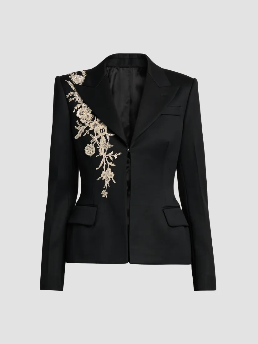 Mcqueen Embellished Single-Breasted Jacket