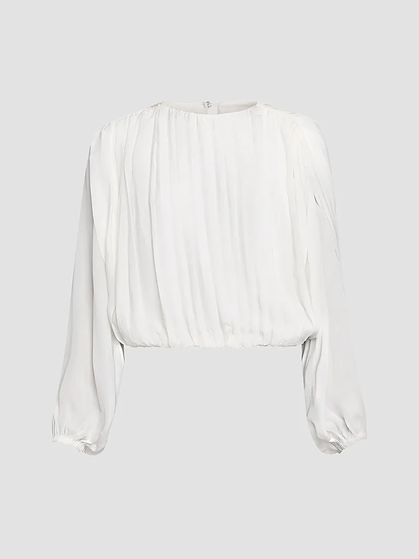 Simkhai Frida Pleated Silk Top