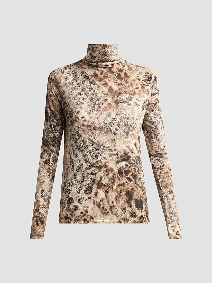 Ramy Brook Thea Python-Print Cotton-Blend Top
