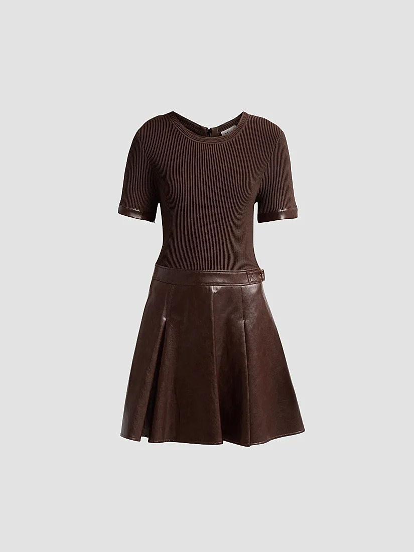 Milly Devyn Mixed-Media A-Line Mini Dress