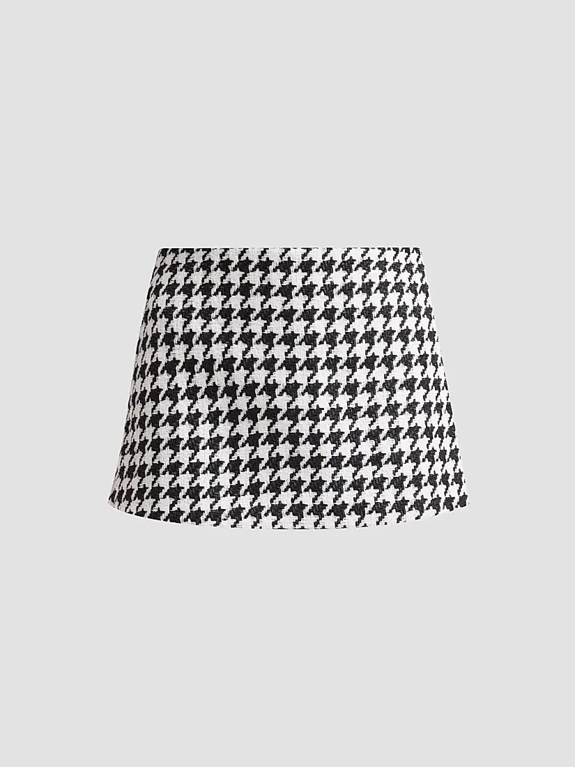 Alice + Olivia Lakelyn Houndstooth Mini Skort