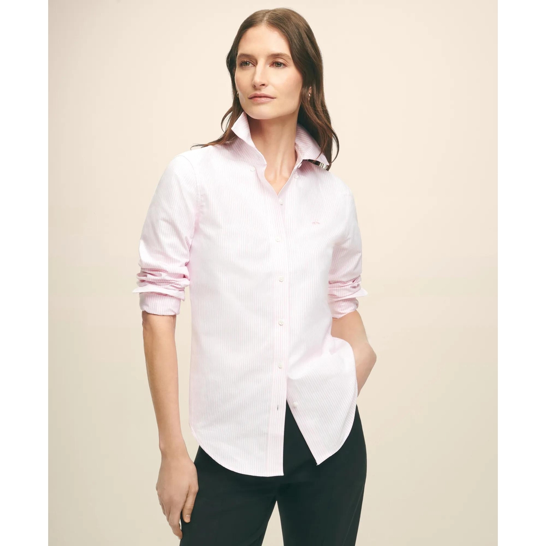 Brooks Brothers Classic-Fit Cotton Oxford Stripe Shirt available now at  Norfolk Premium Outlets