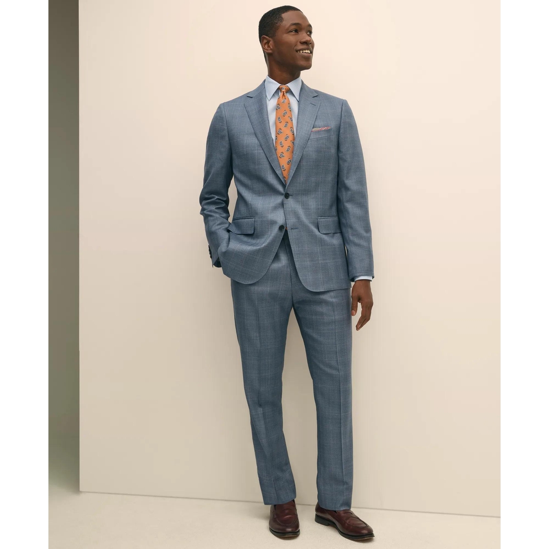 Brooks Brothers Classic Fit Wool Overcheck 1818 Suit