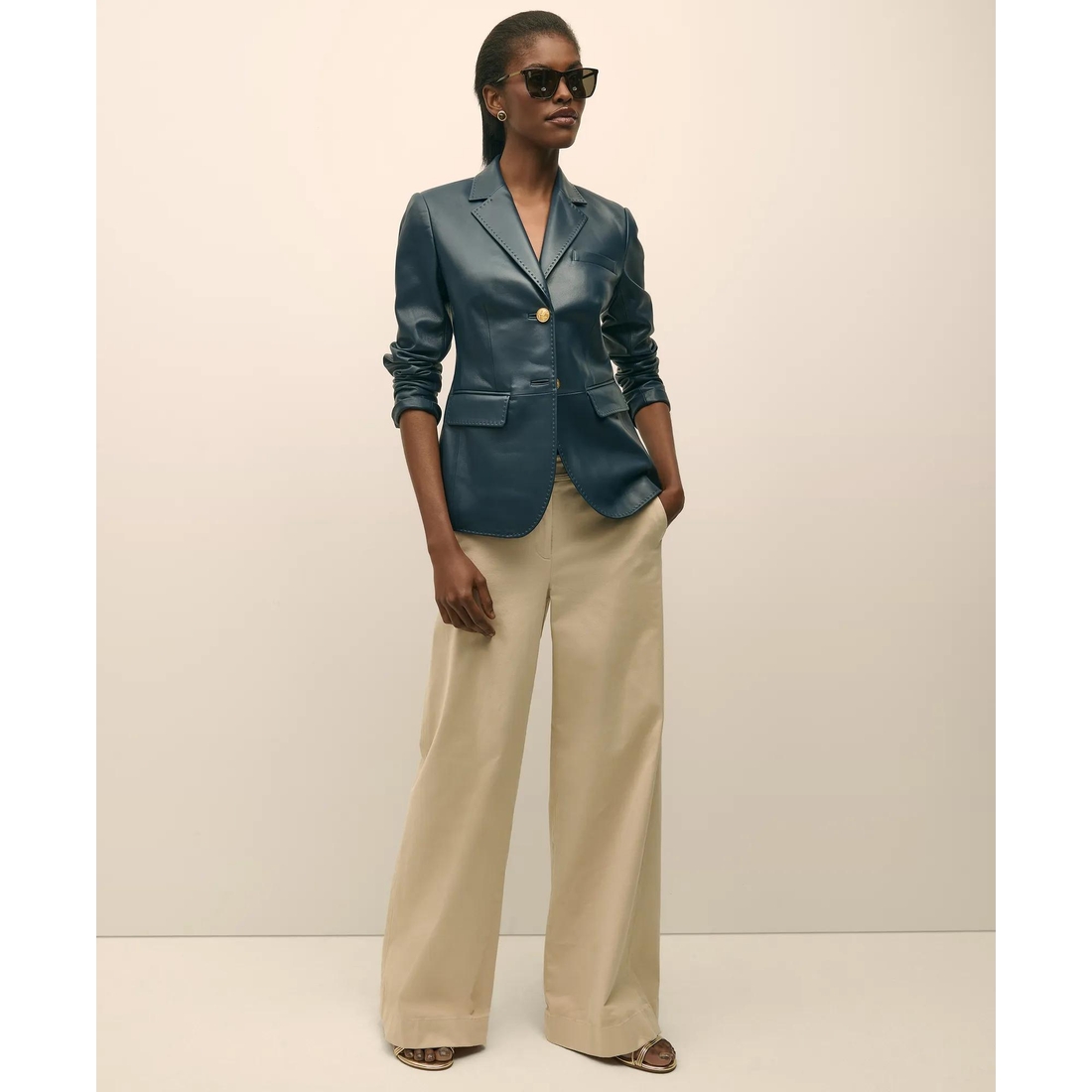 Brooks Brothers Cotton Twill Wide-Leg Pant available now at Lenox Square