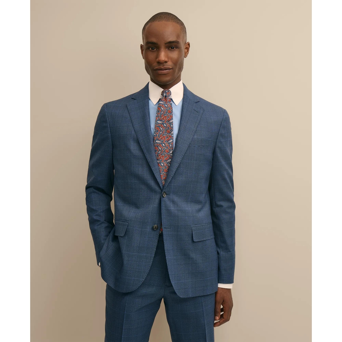 Brooks Brothers Explorer Collection Slim Fit Wool Overcheck Suit