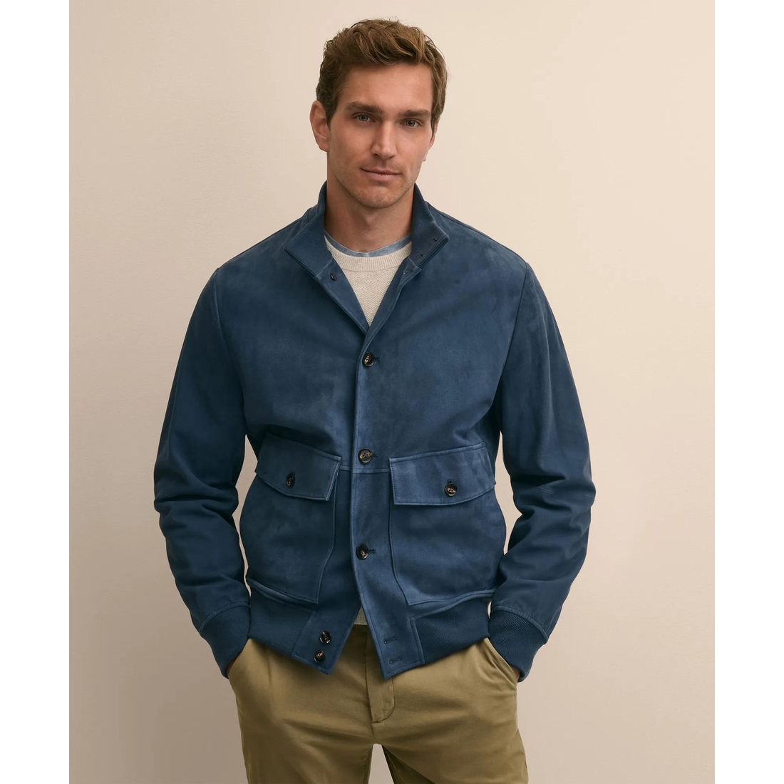 Brooks Brothers Suede Bomber Jacket