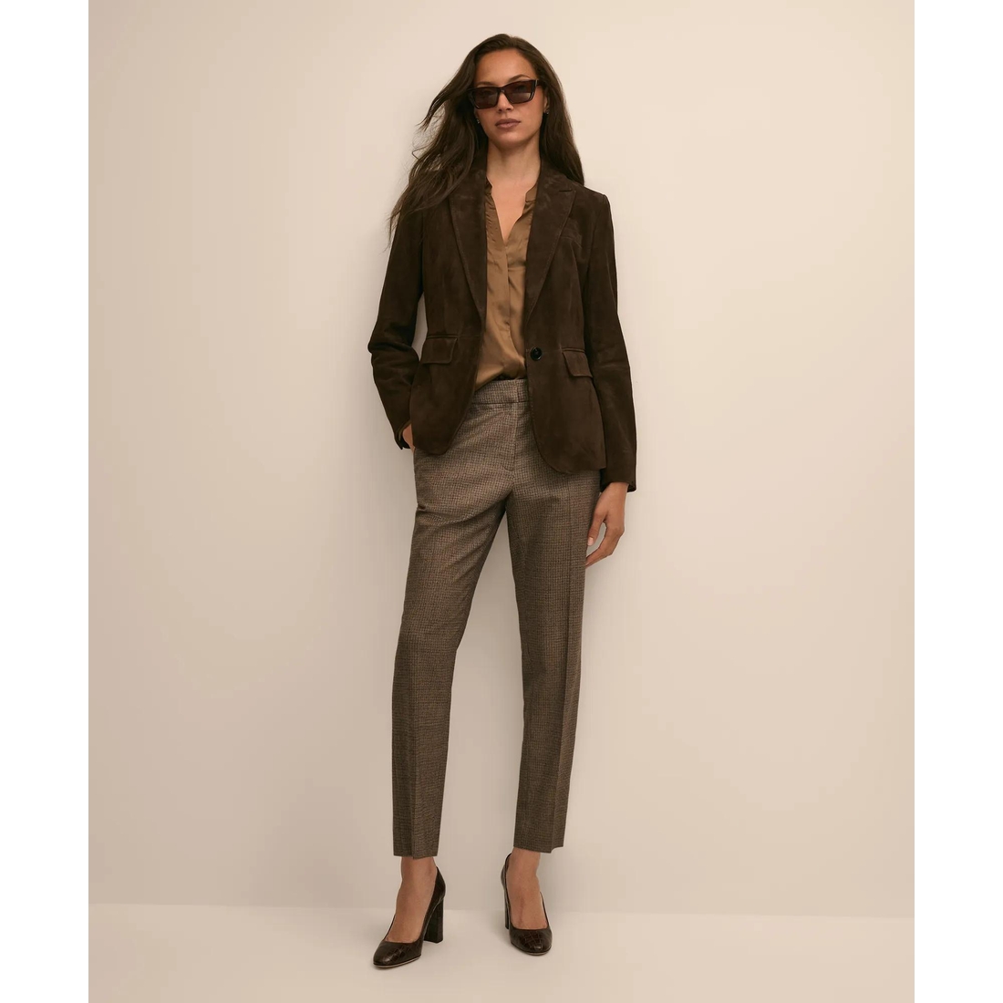 Brooks Brothers Wool Blend Houndstooth Slim Pants