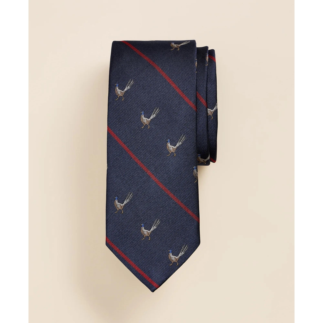 Brooks Brothers Silk Rep-Stripe Pheasant Tie