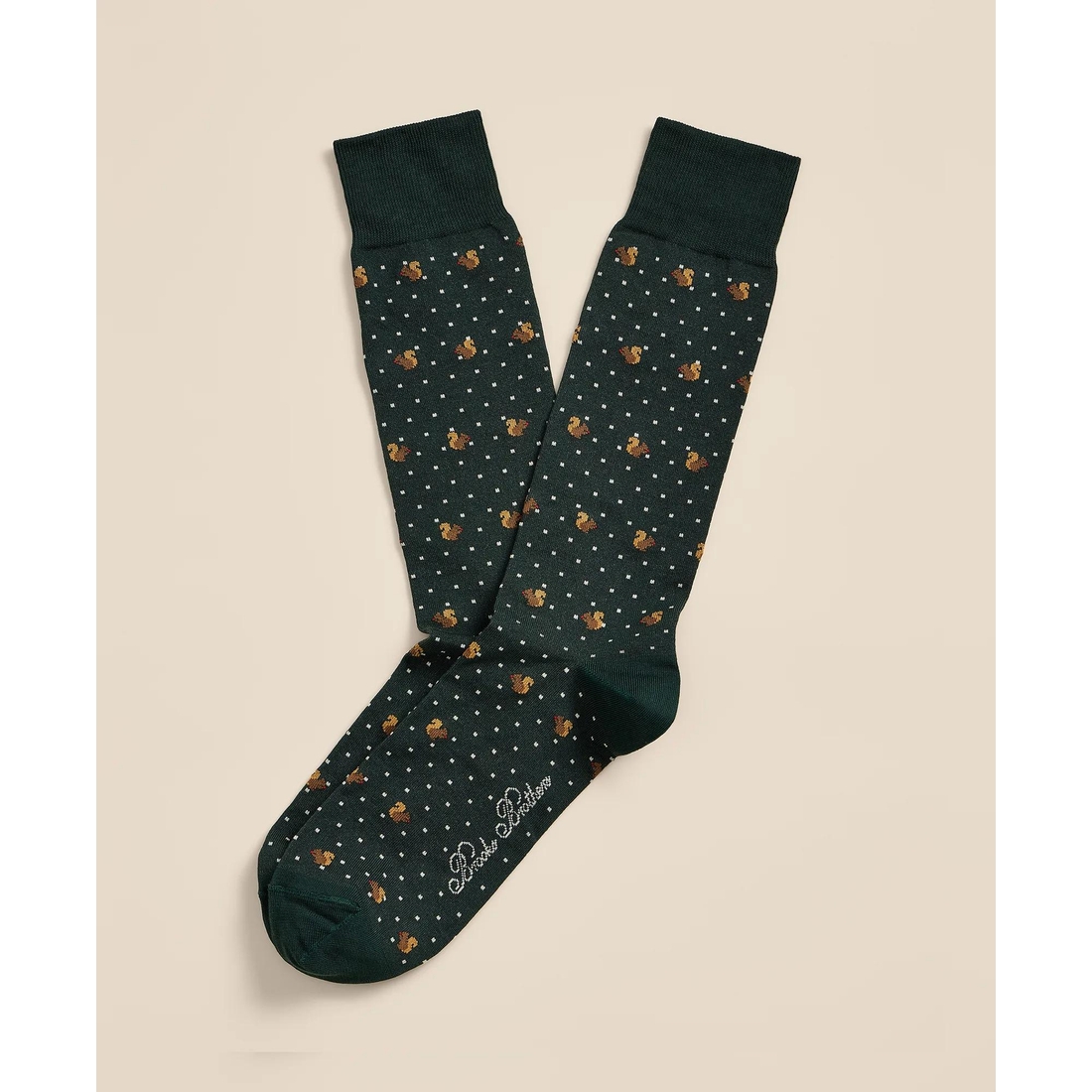 Brooks Brothers Cotton-Blend Squirrel Socks
