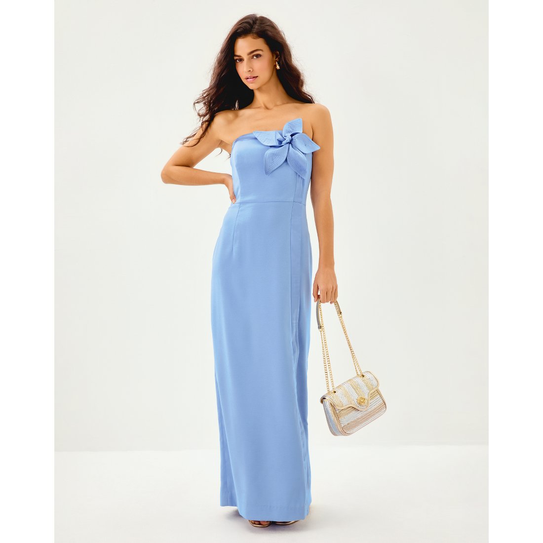 chinese dress ladies Carlynn Satin Maxi Bow Dress - Noir  The Islands